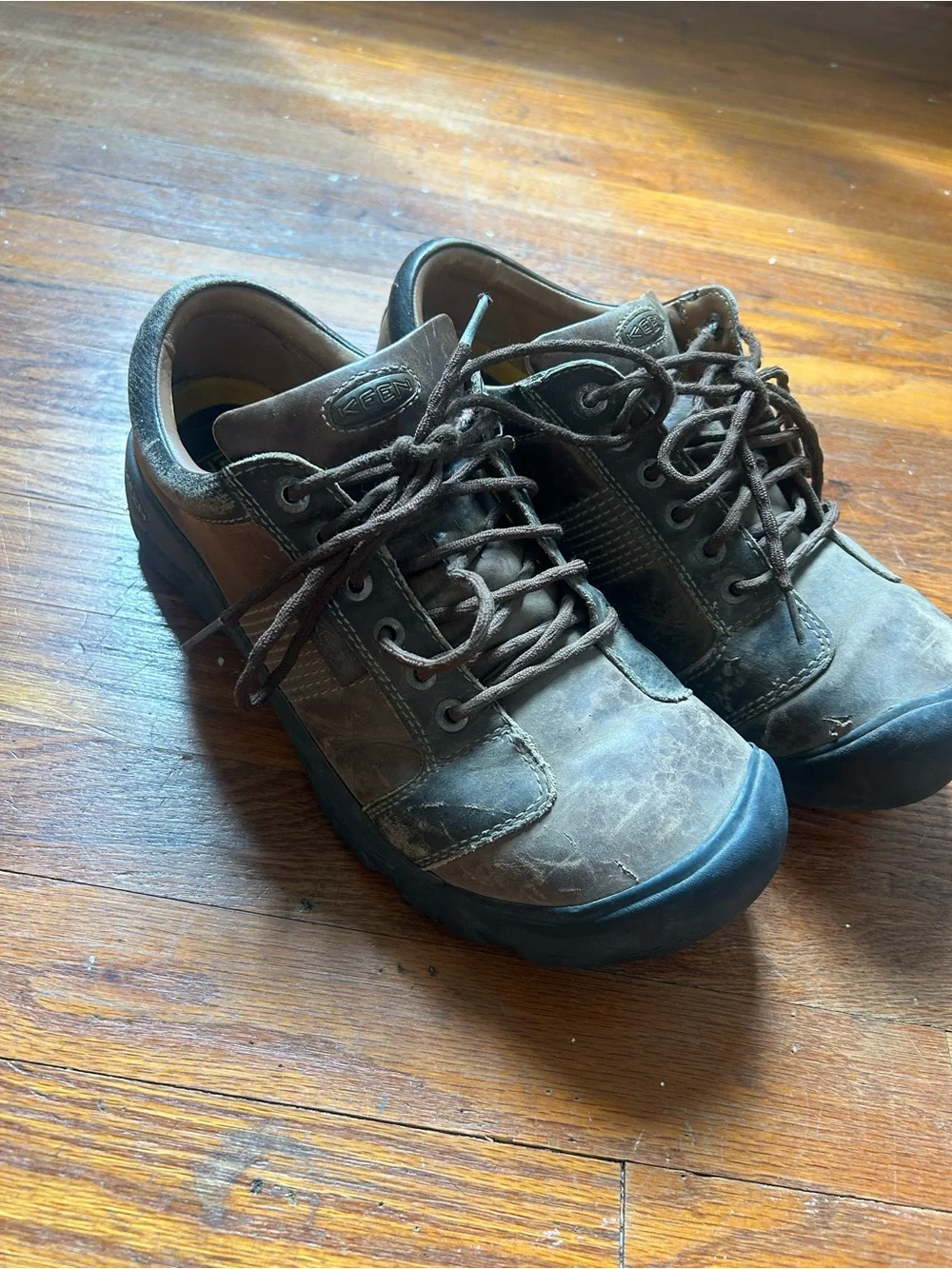Keens Austin Oxford Brown Leather Casual Shoes Size 13 Mens M Width